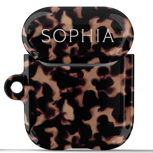 Tortoiseshell Custom Name AirPods Case